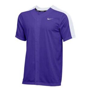 Nike Mens Stock Vapor Baseball Sportswear Full Button Purple White Jersey Jacket